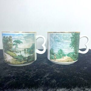 2 Corot Coffee Mugs / Cups THE ROAD FROM SEVRES & THE BRIDGE AT NARNI Landscape